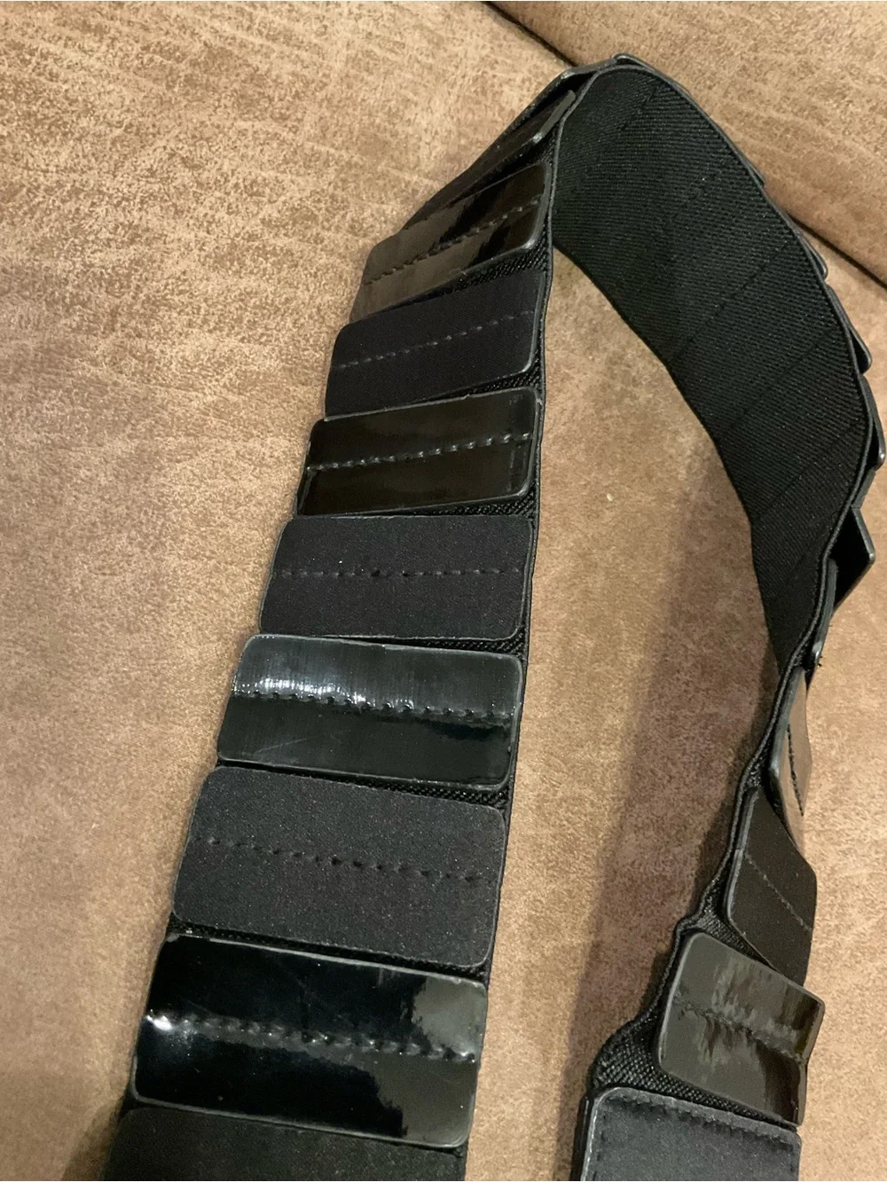 Carlisle Black Stretchy Belt with Gold Buckle XS